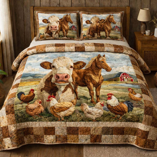 Pasture Morning Harmony 3-Piece Quilted Bedding Set GFTOHD13927