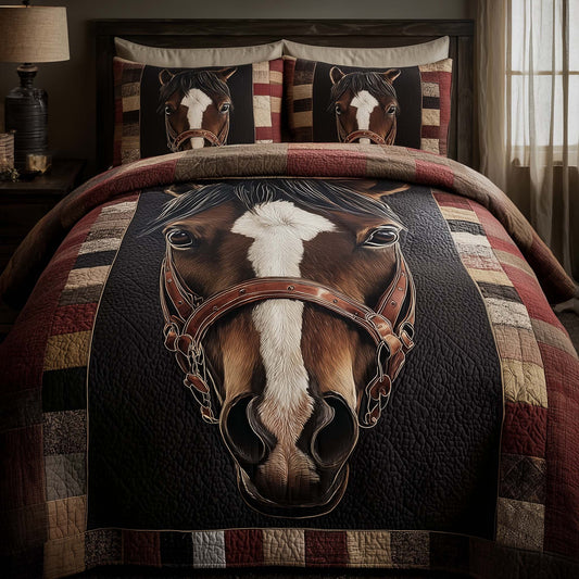 Classic Western Horse 3-Piece Quilted Bedding Set GFTOHD13935