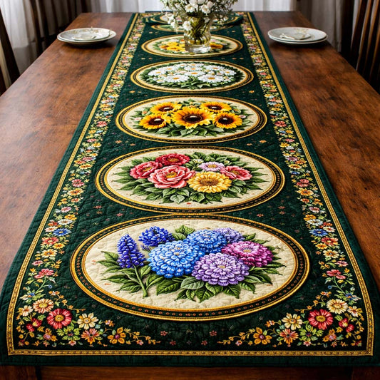 Vintage Garden Patchwork Quilted Table Runner GFTOHD13950