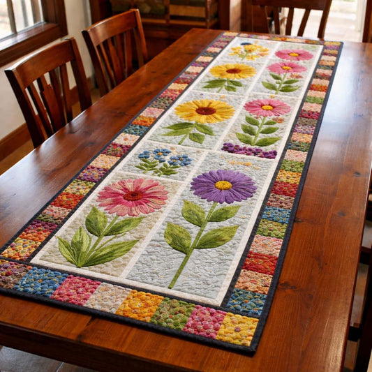 Spring Bloom Patchwork Quilted Table Runner GFTOHD13951