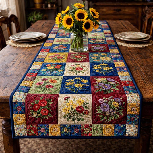 Country Floral Patchwork Quilted Table Runner GFTOHD13952