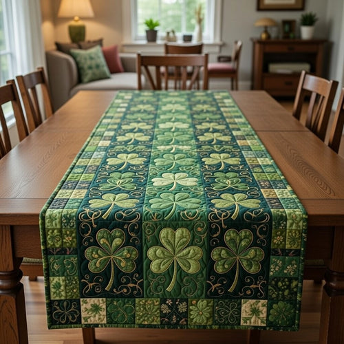 Irish Shamrock Quilted Table Runner GFTOHD13953