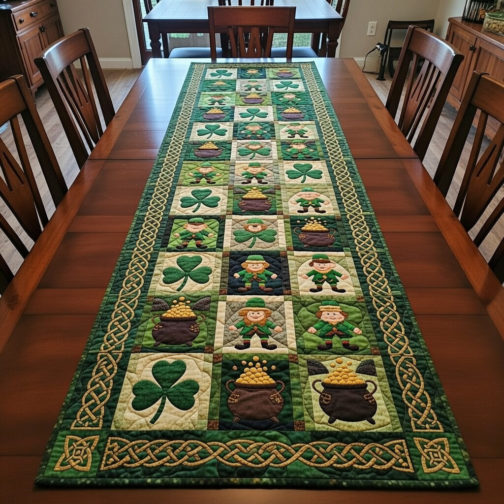 Irish Shamrock Quilted Table Runner GFTOHD13955