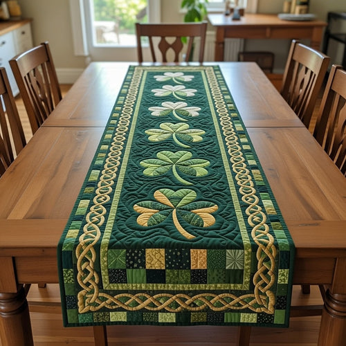 Irish Shamrock Quilted Table Runner GFTOHD13956