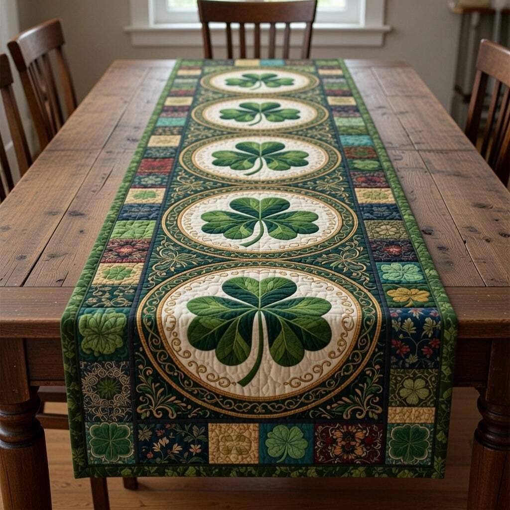 Irish Shamrock Quilted Table Runner GFTOHD13958