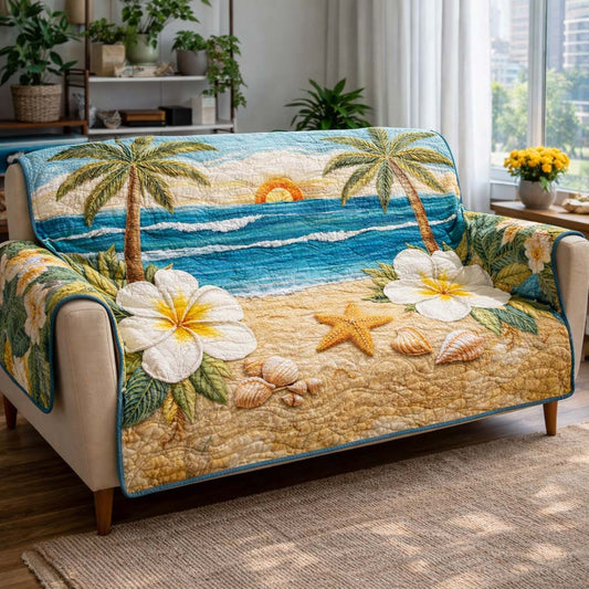 Palm Breeze Retreat Quilted Sofa Cover GFTOHD13979