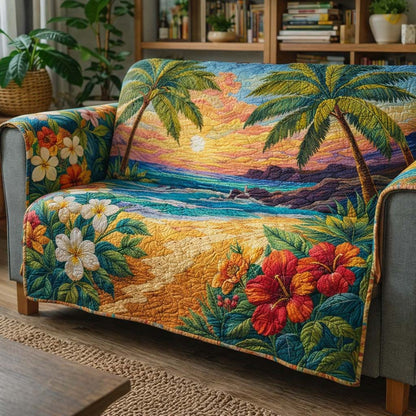 Ocean Blossom Haven Quilted Sofa Cover GFTOHD13980