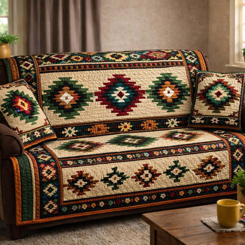 Earthbound Tribal Weave Quilted Sofa Cover GFTOHD13987