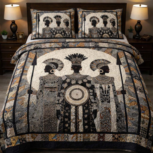 Tribal Moon Warriors 3-Piece Quilted Bedding Set GFTOHD13994