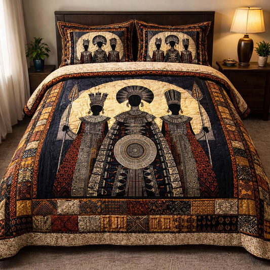 Sacred Tribal Emperors 3-Piece Quilted Bedding Set GFTOHD13996