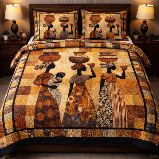 Earth Mother Legacy 3-Piece Quilted Bedding Set GFTOHD13997