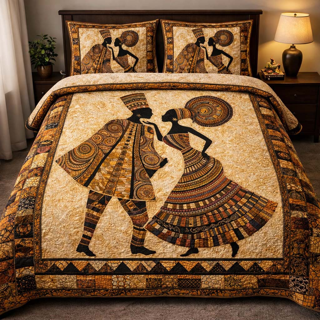 Rhythm Of Roots 3-Piece Quilted Bedding Set GFTOHD13999