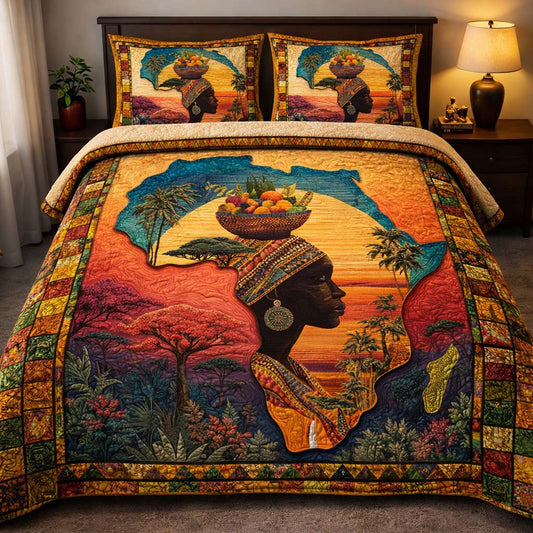 Harvest Queen Africa 3-Piece Quilted Bedding Set GFTOHD14004