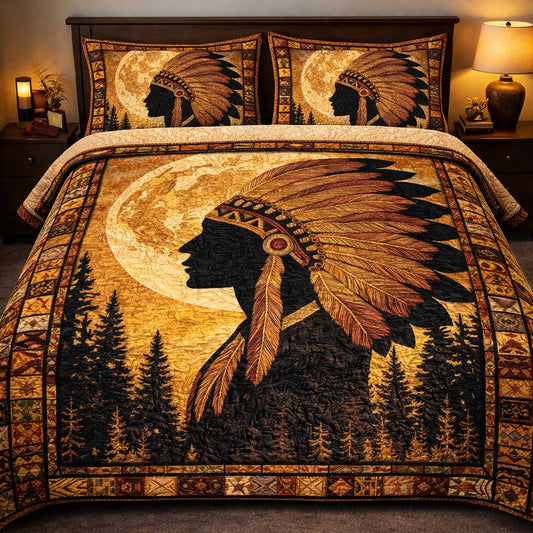 Moonlit Tribal Chief 3-Piece Quilted Bedding Set GFTOHD14008
