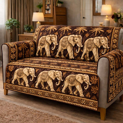 Tropical Elephant Majesty Quilted Sofa Cover GFTOHD14016