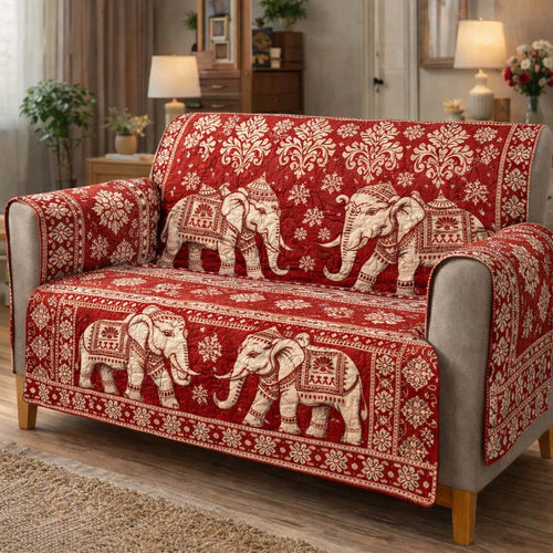 Sacred Elephant Grace Quilted Sofa Cover GFTOHD14017