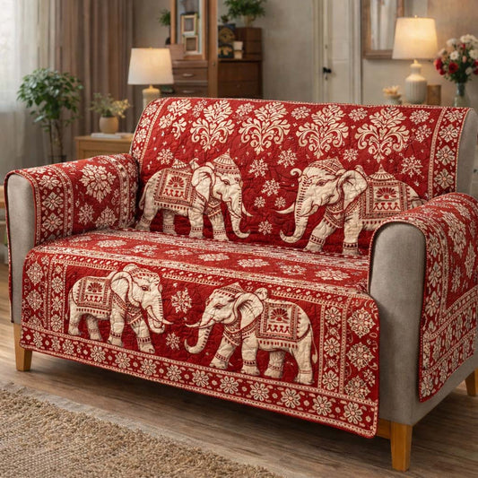 Sacred Elephant Grace Quilted Sofa Cover GFTOHD14017