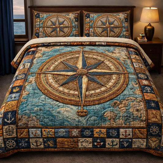Compass Voyage Heritage 3-Piece Quilted Bedding Set GFTOHD14021