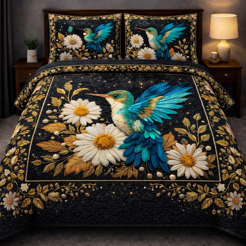 Hummingbird Heaven 3-Piece Quilted Bedding Set GFTOHD14046