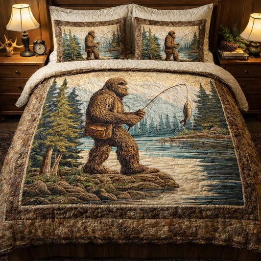 Bigfoot River Catch 3-Piece Quilted Bedding Set GFTOHD14059