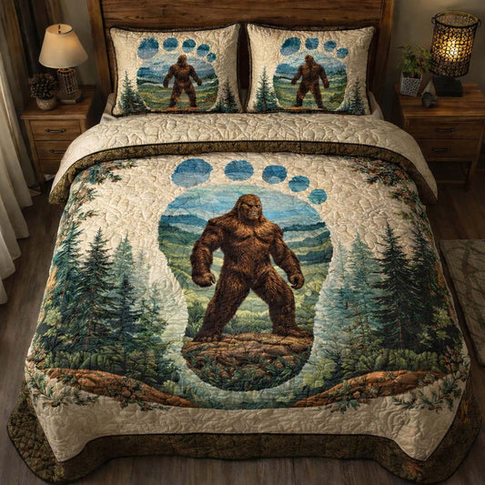 Bigfoot Paw Emblem 3-Piece Quilted Bedding Set GFTOHD14062