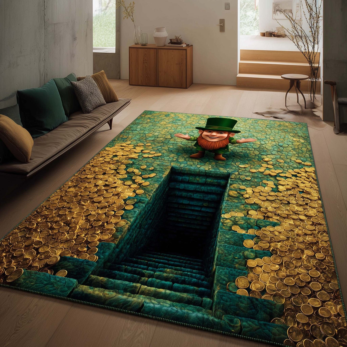 Leprechaun Gold Vault Area Rug GFTOHD14072