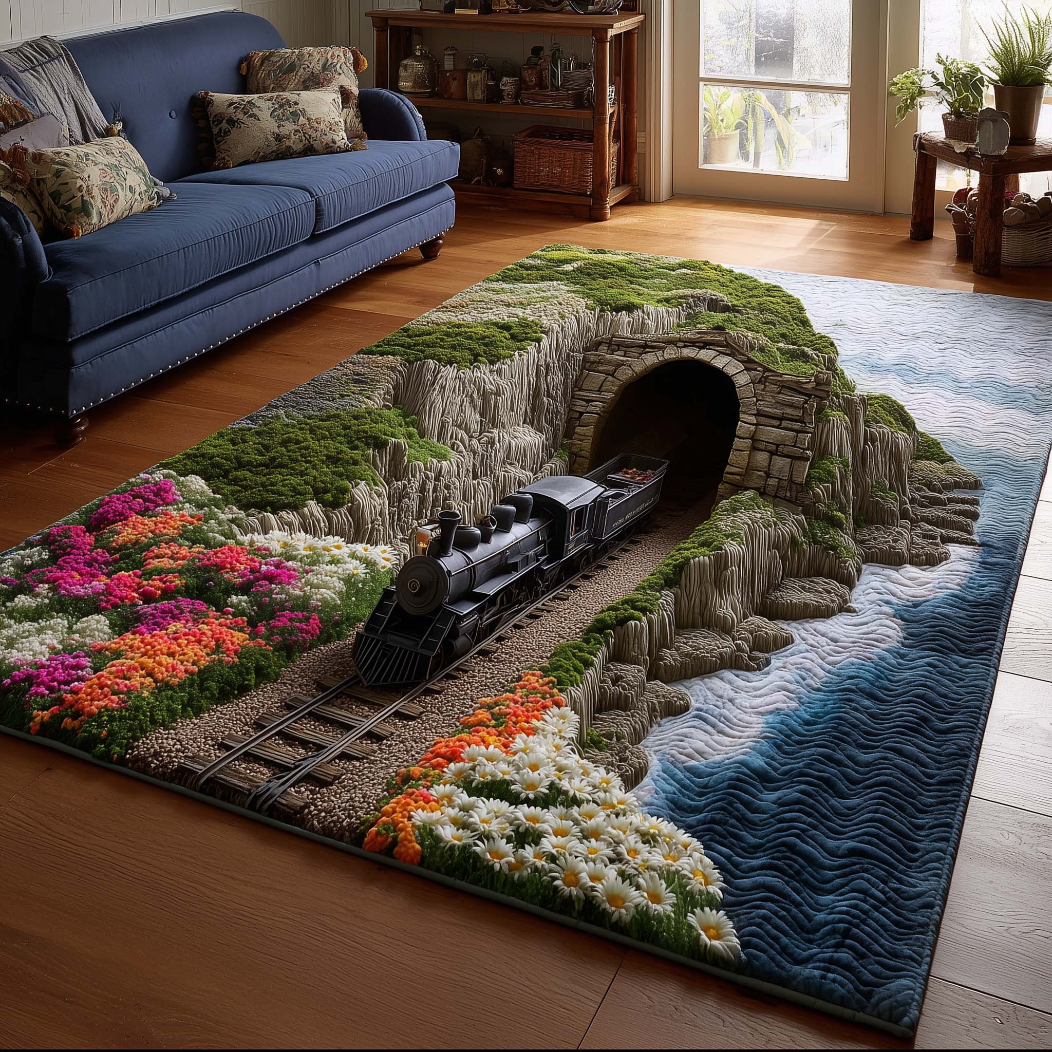 Cliffside Floral Locomotive Area Rug GFTOHD14080 – Willow Quilt