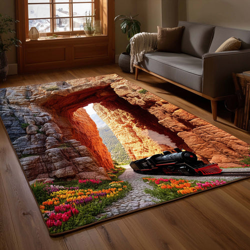 Crimson Archway Train Area Rug GFTOHD14083