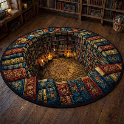 Hidden Library Hollow Quilted Round Mat GFTOHD14123