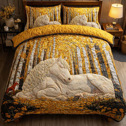 Golden Forest Mare 3-Piece Quilted Bedding Set GFTOHD14128