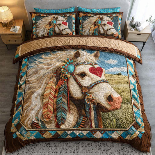 Sacred Heart Mustang 3-Piece Quilted Bedding Set GFTOHD14131