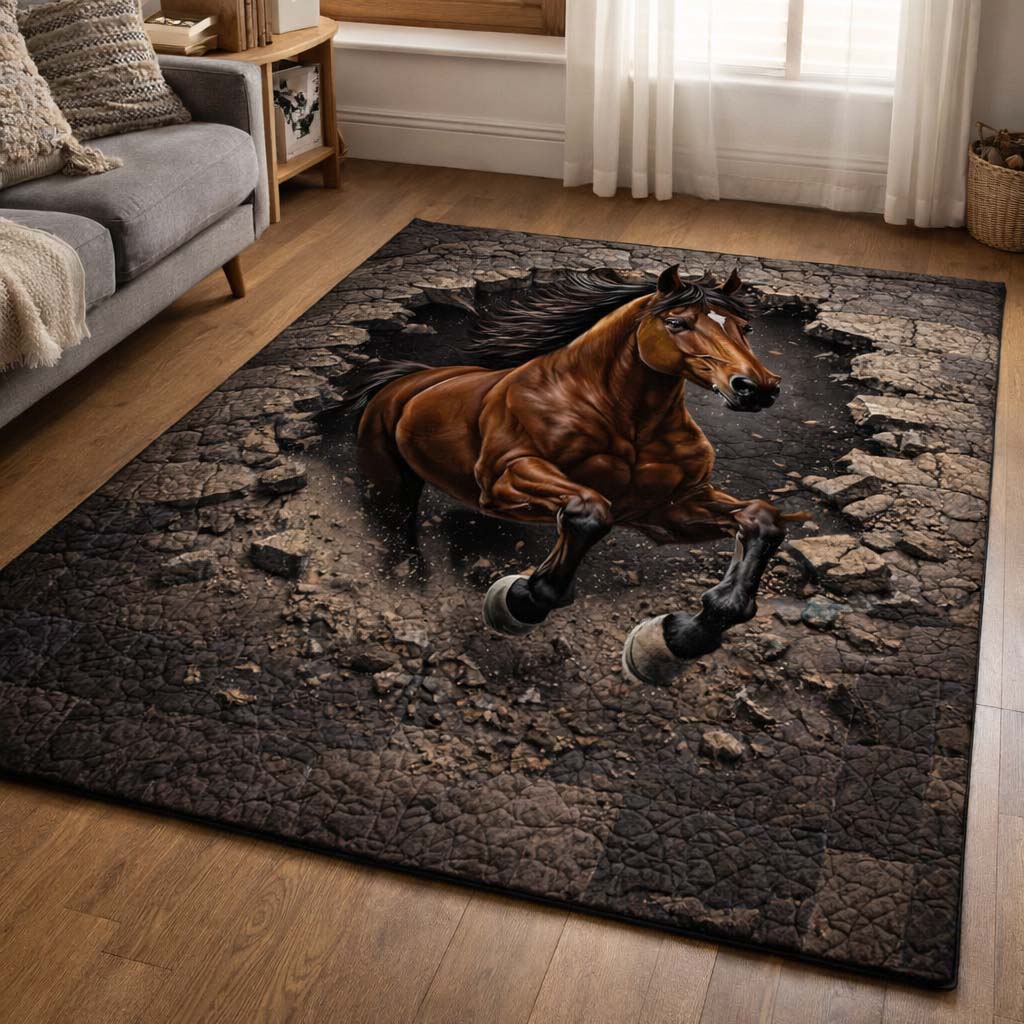 Cracked Earth Stallion Area Rug GFTOHD14138