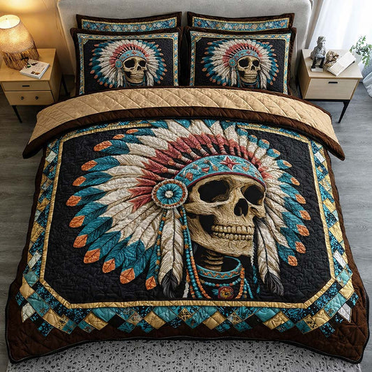 Tribal Spirit Skull 3-Piece Quilted Bedding Set GFTOHD14144