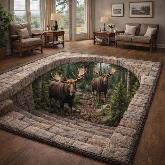 Forest Canyon Moose Area Rug GFTOHD14172