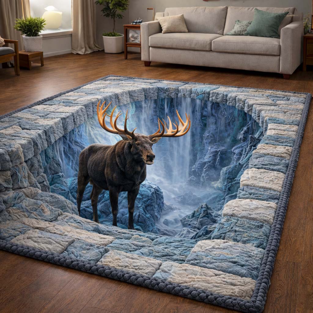 Glacial Falls Moose Area Rug GFTOHD14174 – Willow Quilt
