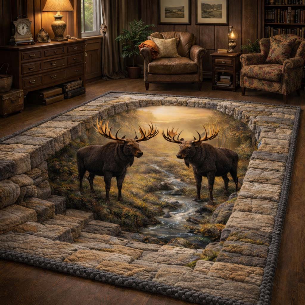 Golden Meadow Moose Area Rug GFTOHD14176 – Willow Quilt