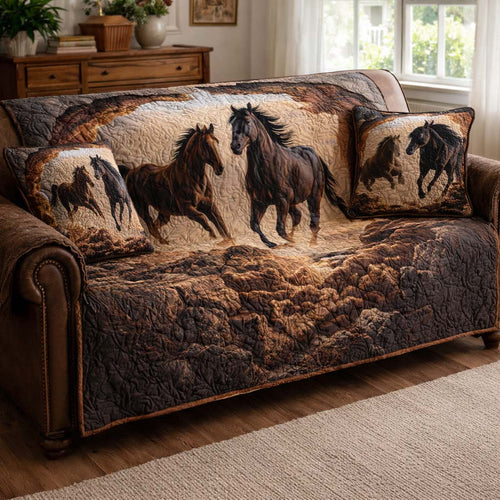 Wild Canyon Run Quilted Sofa Cover GFTOHD14196