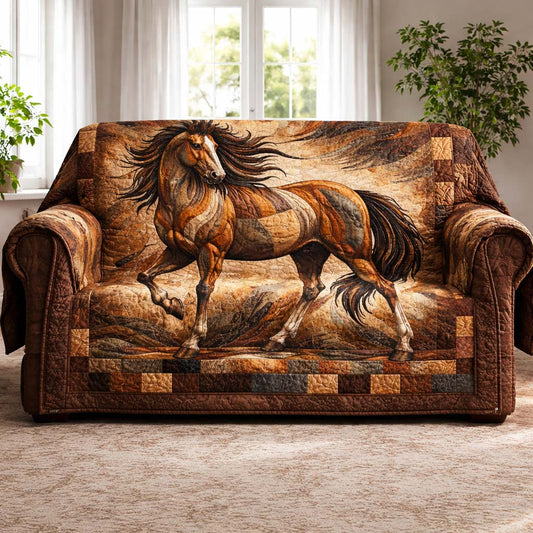 Majestic Wind Stallion Quilted Sofa Cover GFTOHD14199