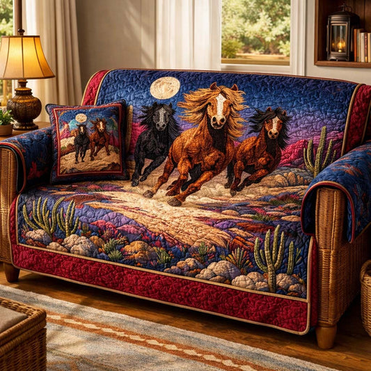 Desert Moon Gallop Quilted Sofa Cover GFTOHD14200