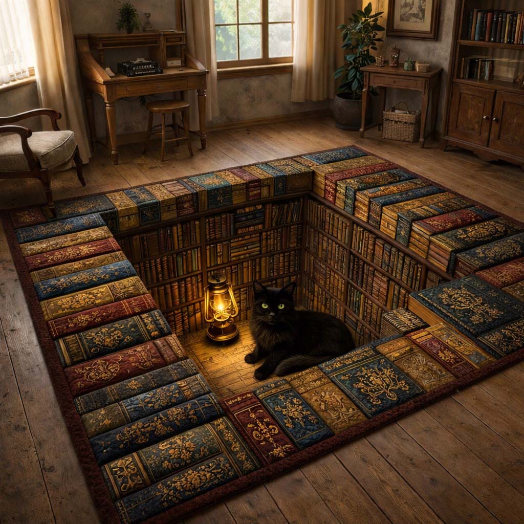 Midnight Book Nook Area Rug GFTOHD14243