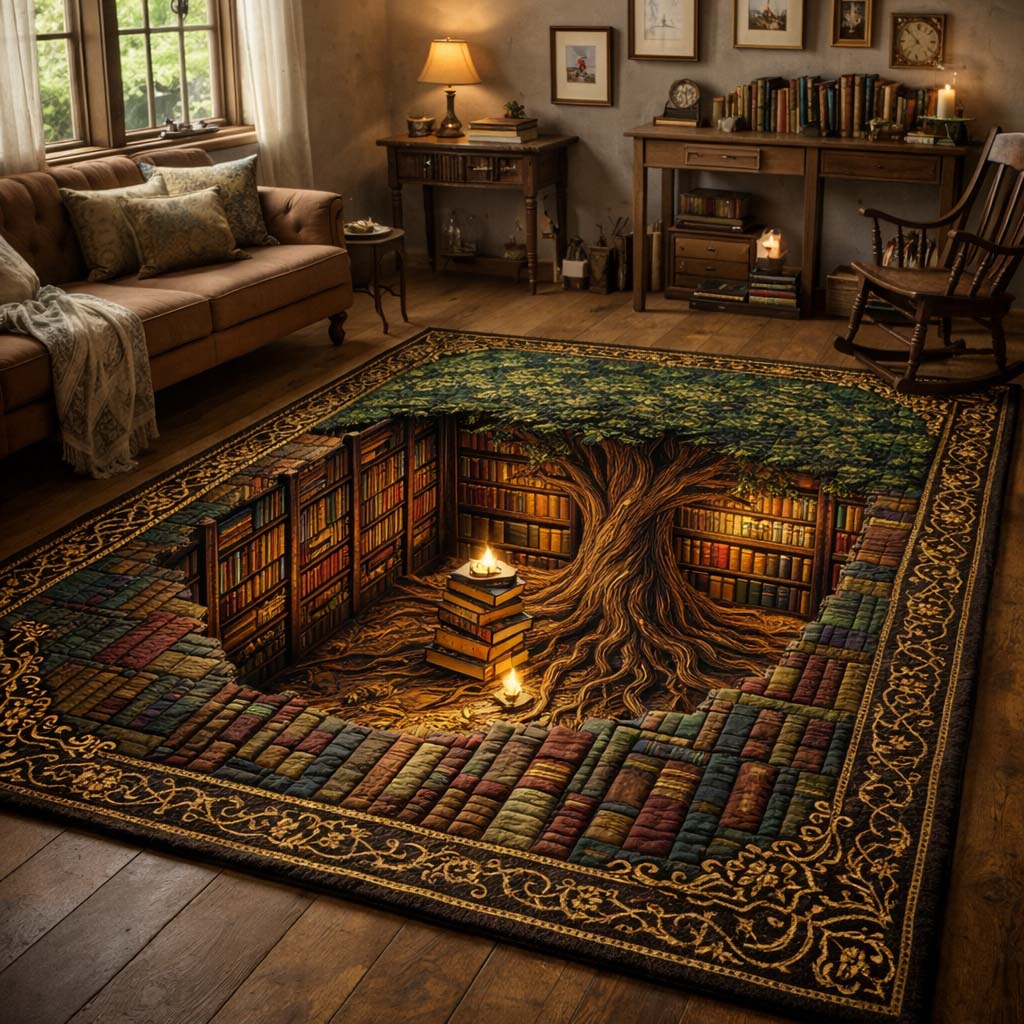 Tree of Books Area Rug GFTOHD14245
