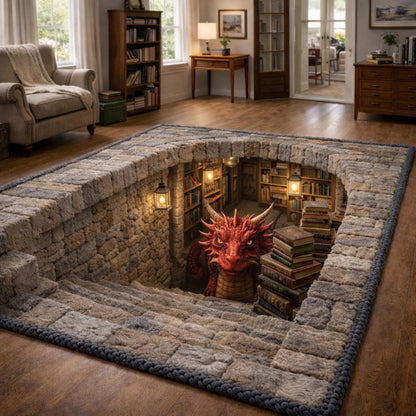 Dragon Library Lair Area Rug GFTOHD14247