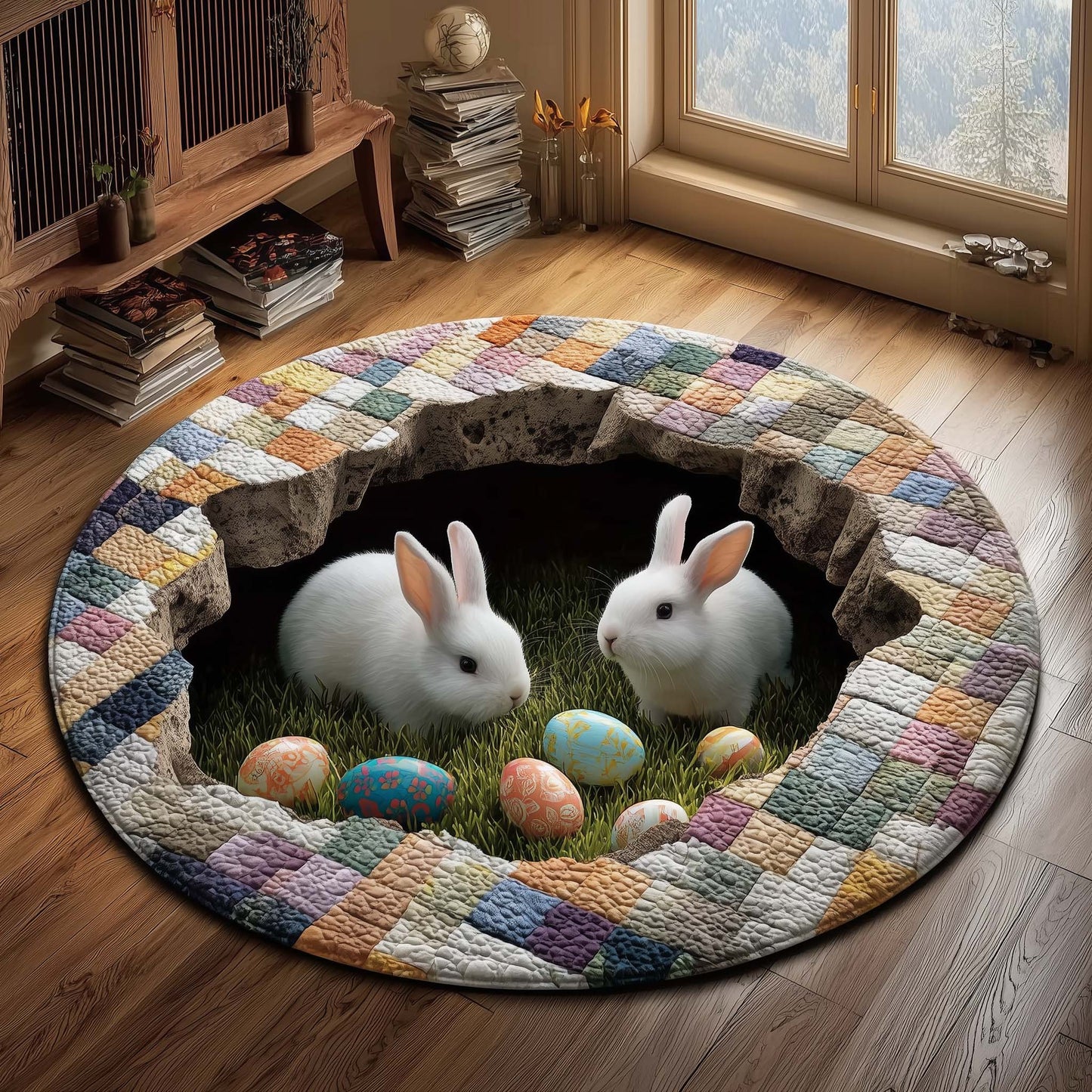 Easter Bunny Quilted Round Mat GFTOHD14255