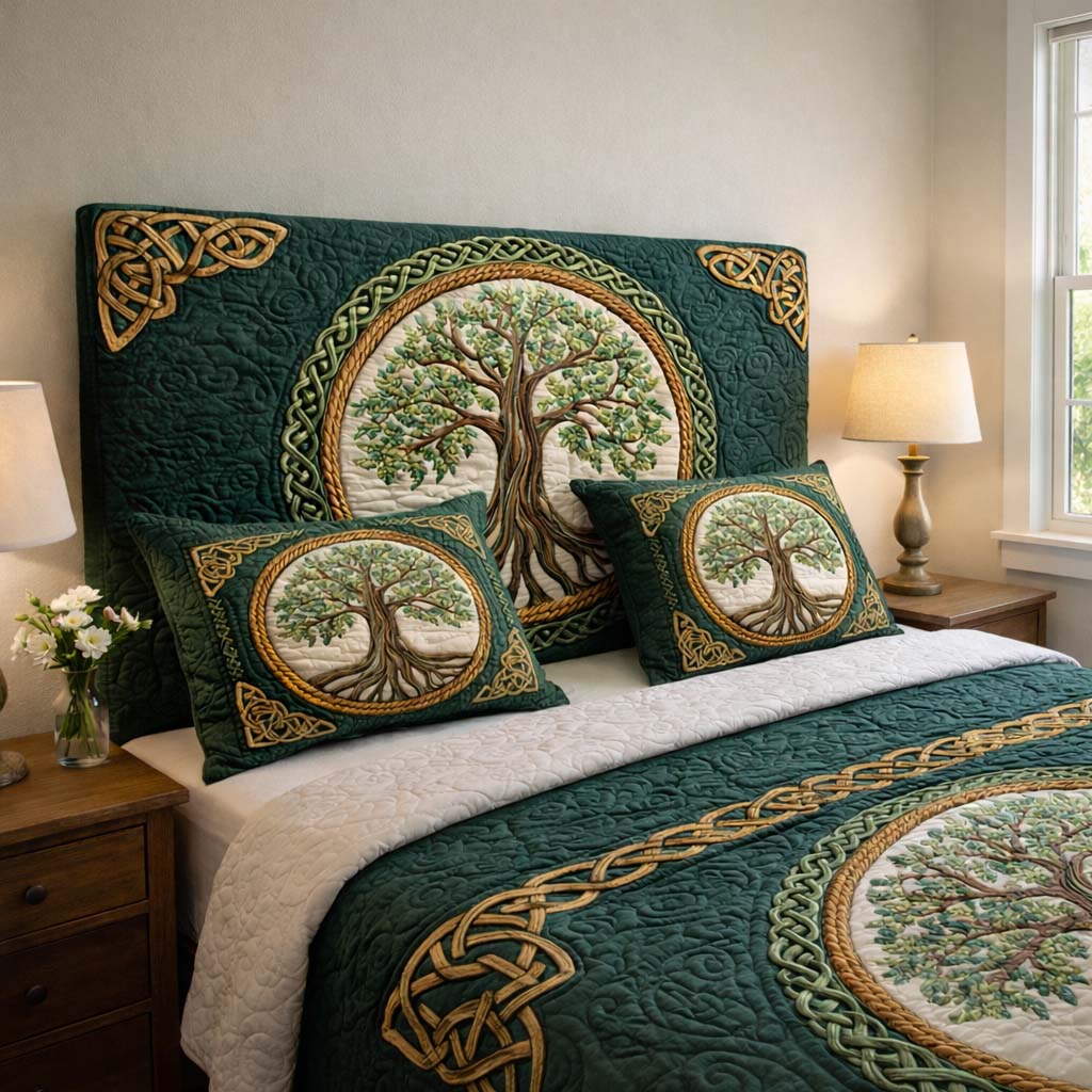 Tree Of Life Quilted Headboard Slipcover GFTOHD14272