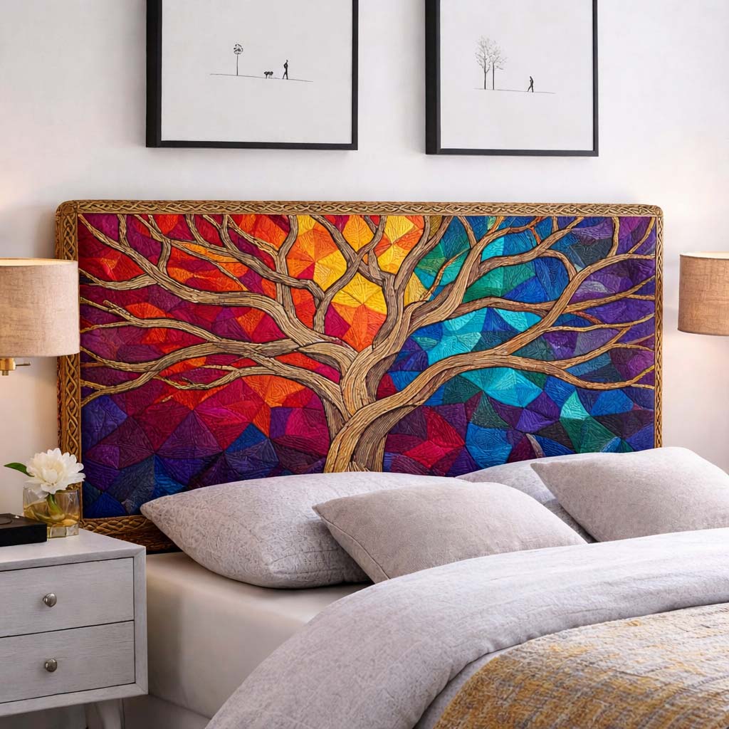 Tree Of Life Quilted Headboard Slipcover GFTOHD14275