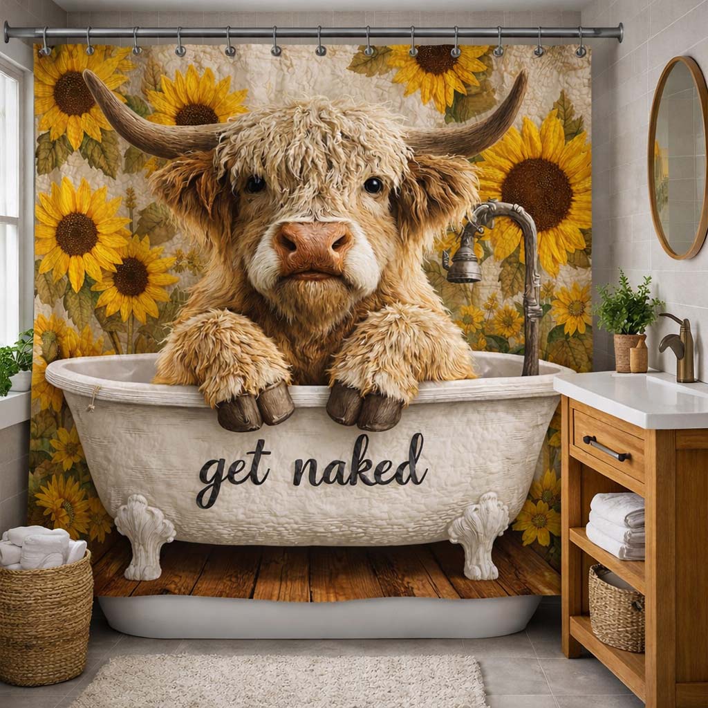 Sunflower Highland Shower Curtain GFTOHD14277