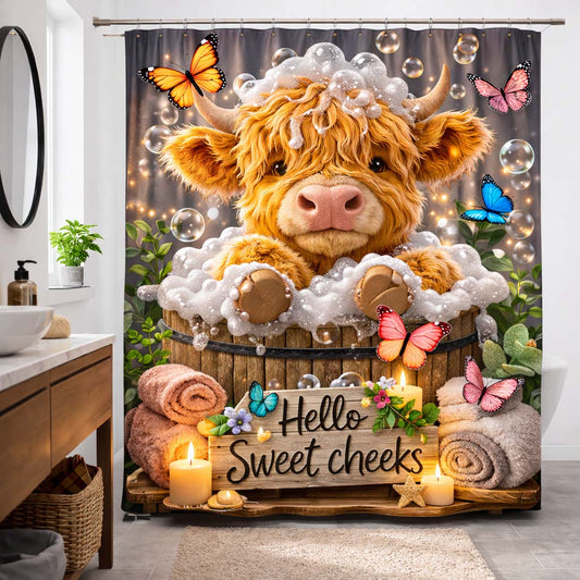 Sweet Cheeks Cow Shower Curtain GFTOHD14280