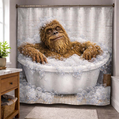 Relaxing Bigfoot Shower Curtain GFTOHD14301