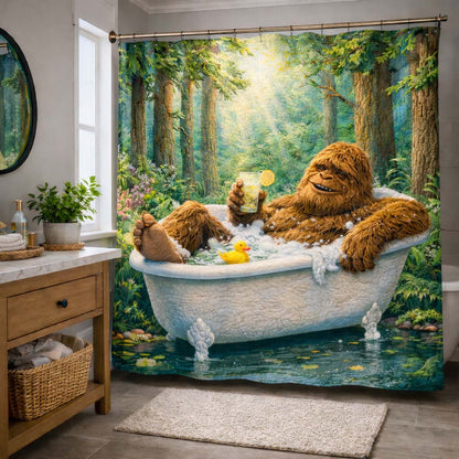 Forest Bath Bigfoot Shower Curtain GFTOHD14303