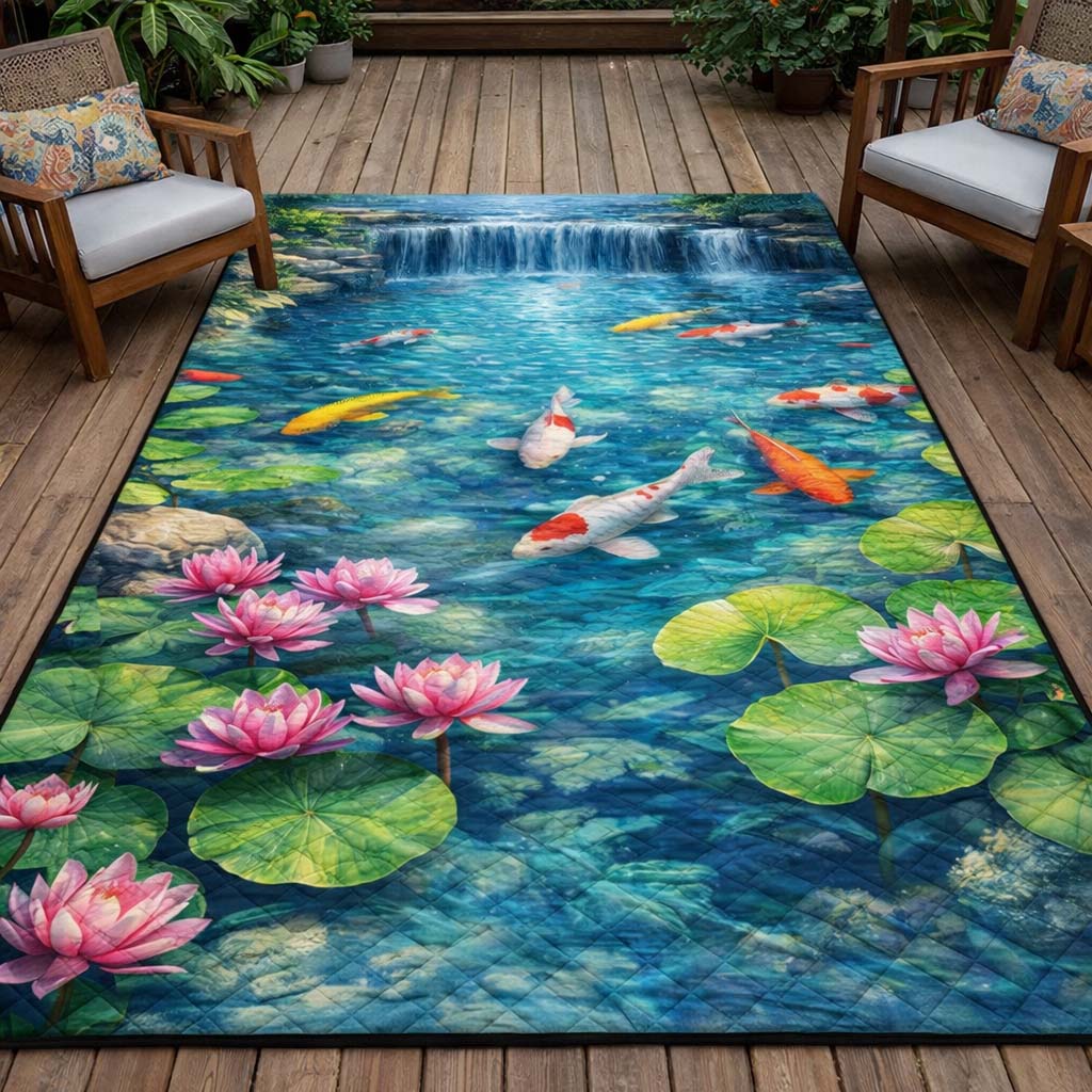 Waterfall Koi Pond Area Rug GFTOHD14305